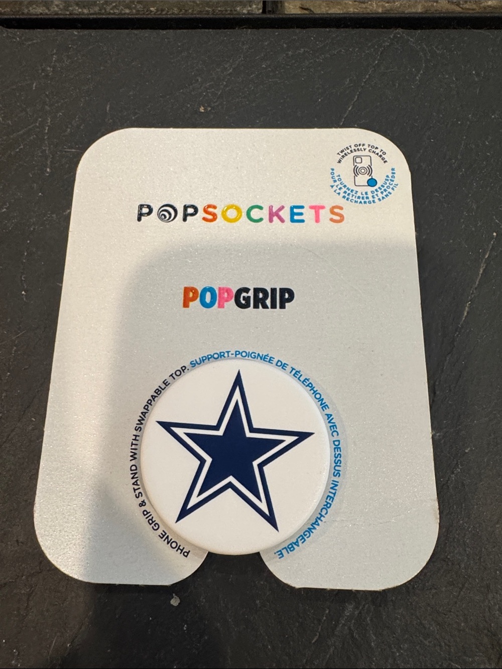 PopSocket PopGrip Dallas Star White & Navy Phone Grip